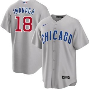 Men Chicago Cubs #18 Shota Imanaga Gray Cool Base Stitched Baseball Jersey