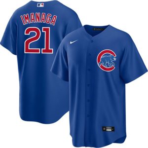 Men Chicago Cubs #21 Shota Imanaga Blue Cool Base Stitched Baseball Jersey