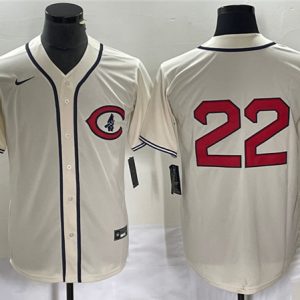 Men Chicago Cubs #22 Jason Heyward 2022 Cream Field of Dreams Cool Base Stitched Baseball Jersey