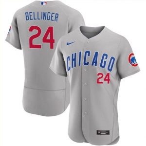 Men Chicago Cubs #24 Cody Bellinger Gray Flex Base Stitched Baseball Jersey