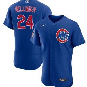 Men Chicago Cubs #24 Cody Bellinger Royal Flex Base Stitched Baseball Jersey