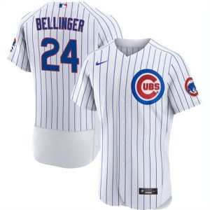 Men Chicago Cubs #24 Cody Bellinger White Flex Base Stitched Baseball Jersey