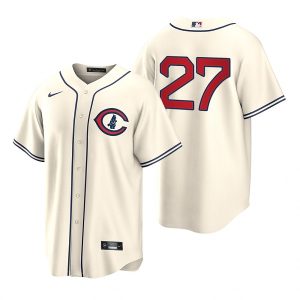 Men Chicago Cubs #27 Seiya Suzuki 2022 Cream Field of Dreams Cool Base Stitched Baseball Jersey