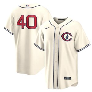 Men Chicago Cubs #40 Willson Contreras Cream 2022 Field of Dreams Cool Base Stitched Baseball Jersey