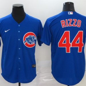 Men Chicago Cubs #44 Anthony Rizzo Blue Cool Base Stitched MLB Jersey