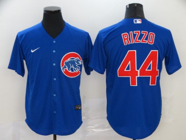 Men Chicago Cubs #44 Anthony Rizzo Blue Cool Base Stitched MLB Jersey