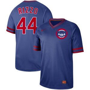 Men Chicago Cubs #44 Anthony Rizzo Royal Cooperstown Collection Legend Stitched MLB Jersey