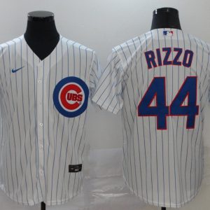 Men Chicago Cubs #44 Anthony Rizzo White Cool Base Stitched MLB Jersey