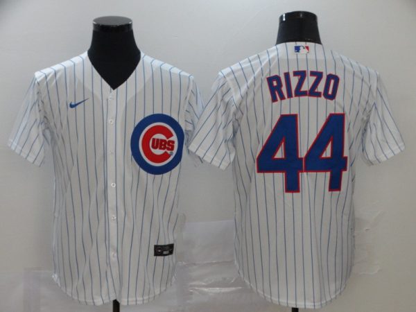 Men Chicago Cubs #44 Anthony Rizzo White Cool Base Stitched MLB Jersey