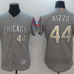 Men Chicago Cubs #44 Anthony Rizzo World Series Champions Gold Program Flexbase Stitched MLB Jersey