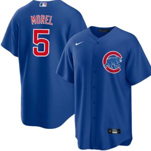 Men Chicago Cubs #5 Christopher Morel Chicago Blue Cool Base Stitched Baseball Jersey