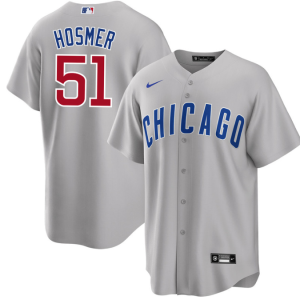 Men Chicago Cubs #51 Eric Hosmer Gray Cool Base Stitched Jersey