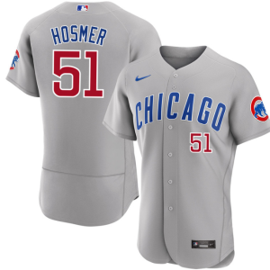 Men Chicago Cubs #51 Eric Hosmer Gray Flex Base Stitched Baseball Jersey