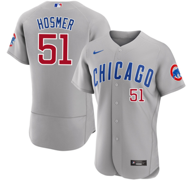 Men Chicago Cubs #51 Eric Hosmer Gray Flex Base Stitched Baseball Jersey