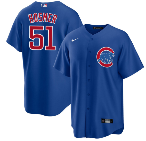 Men Chicago Cubs #51 Eric Hosmer Royal Cool Base Stitched Jersey