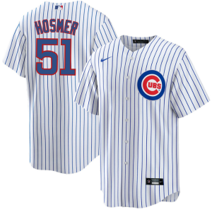 Men Chicago Cubs #51 Eric Hosmer White Cool Base Stitched Baseball Jersey