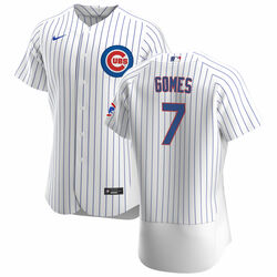 Men Chicago Cubs #7 Yan Gomes White Flex Base Stitched Jersey