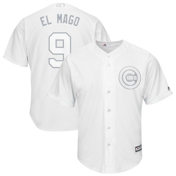 Men Chicago Cubs #9 Javier Baez "El Mago" Majestic White 2019 Players' Weekend Player Stitched MLB Jersey