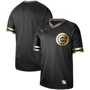 Men Chicago Cubs Black Gold Stitched MLB Jersey