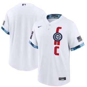 Men Chicago Cubs Blank 2021 White All-Star Cool Base Stitched MLB Jersey