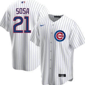 Men Chicago Cubs Blank #21 Sammy Sosa White Cool Base Stitched MLB Jersey