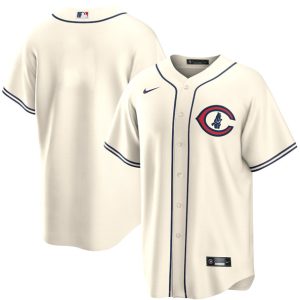 Men Chicago Cubs Blank Cream 2022 Field of Dreams Cool Base Stitched Baseball Jersey