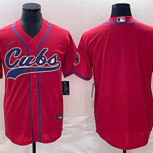 Men Chicago Cubs Blank Red Cool Base Stitched Baseball Jersey