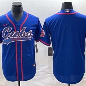 Men Chicago Cubs Blank Royal Cool Base Stitched Baseball Jersey