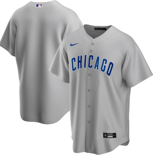 Men Chicago Cubs Grey Cool Base Stitched MLB Jersey