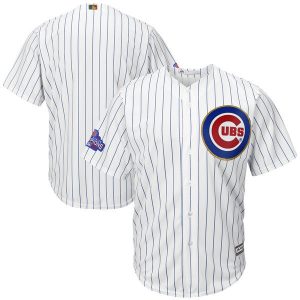 Men Chicago Cubs Majestic Fashion White/Gold 2017 Gold Program Cool Base Team Stitched MLB Jersey