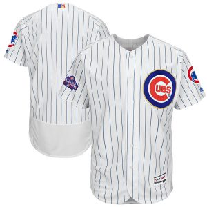 Men Chicago Cubs Majestic White 2017 Gold Program Flex Base Team Stitched MLB Jersey