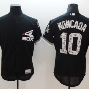 Men Chicago White Sox #10 Yoan Moncada Black 2018 Spring Training Flexbase Stitched MLB Jersey