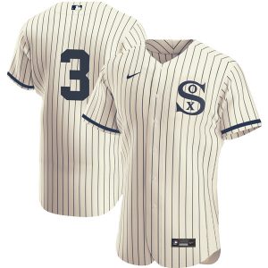 Men Chicago White Sox #3 Harold Baines 2021 Cream/Navy Field of Dreams Flex Base Stitched Jersey