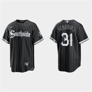 Men Chicago White Sox #31 Liam Hendriks Black 2021 City Connect Cool Base Stitched MLB Jersey