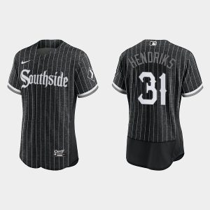 Men Chicago White Sox #31 Liam Hendriks Black 2021 City Connect Replica Flex Base Stitched MLB Jersey