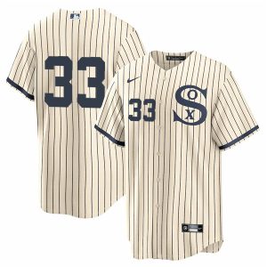 Men Chicago White Sox #33 Lance Lynn 2021 Cream/Navy Field of Dreams Cool Base Stitched Jersey