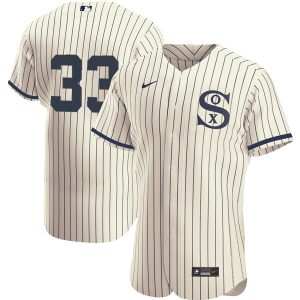 Men Chicago White Sox #33 Lance Lynn 2021 Cream/Navy Field of Dreams Flex Base Stitched Jersey