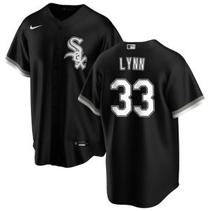 Men Chicago White Sox #33 Lance Lynn Black Cool Base Stitched Jersey