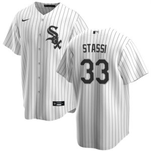 Men Chicago White Sox #33 Max Stassi White Cool Base Stitched Jersey