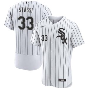 Men Chicago White Sox #33 Max Stassi White Flex Base Stitched Baseball Jersey