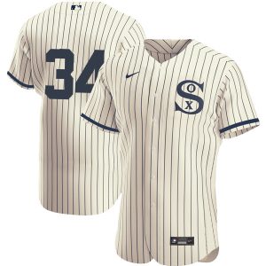 Men Chicago White Sox #34 Michael Kopech 2021 Cream/Navy Field of Dreams Flex Base Stitched Jersey