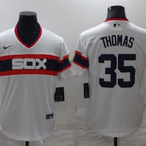 Men Chicago White Sox #35 Frank Thomas Throwback Cool Base Stitched Jersey