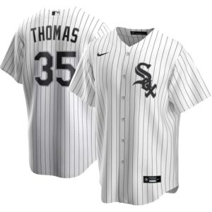 Men Chicago White Sox #35 Frank Thomas White Cool Base Stitched Jersey