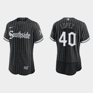 Men Chicago White Sox #40 Reynaldo Lopez 2021 City Connect Replica Flex Base Stitched MLB Jersey