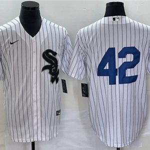 Men Chicago White Sox #42 Jackie Robinson White Cool Base Stitched Jersey