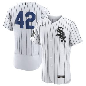 Men Chicago White Sox #42 Jackie Robinson White Flex Base Stitched Jersey