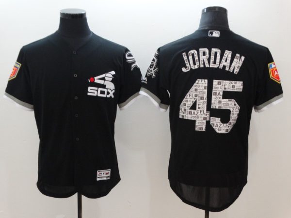 Men Chicago White Sox #45 Michael Jordan Black 2018 Spring Training Flexbase Stitched MLB Jersey