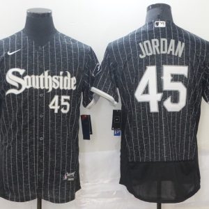 Men Chicago White Sox #45 Michael Jordan Black 2021 City Connect Replica Flex Base Stitched MLB Jersey