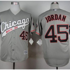 Men Chicago White Sox #45 Michael Jordan Gray Cool Base Stitched MLB Jersey