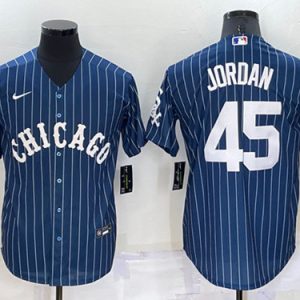 Men Chicago White Sox #45 Michael Jordan Navy Cool Base Stitched Jersey